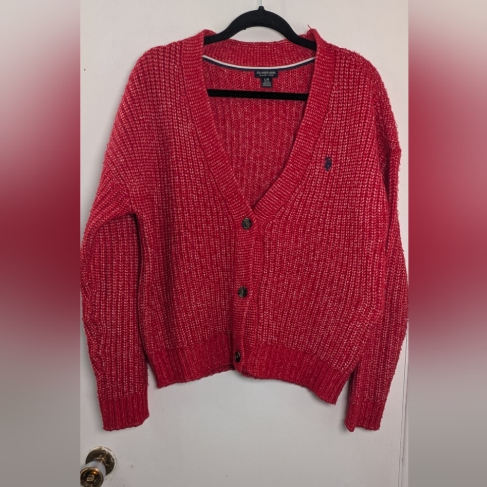 U.S. Polo Assn. Women's Bright Red Cardigan